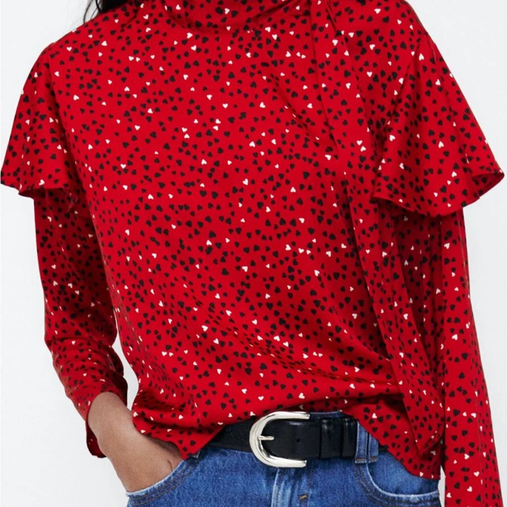 Heart Tiered Zara Blouse Valentines Day - Picture 2 of 2